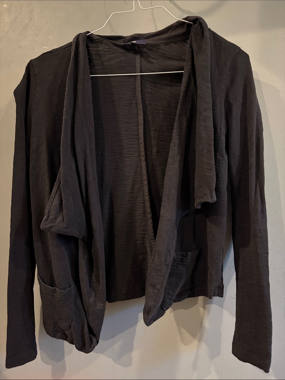 Gap Black Open Front Draped Cardigan/cotton blazer women’s size L